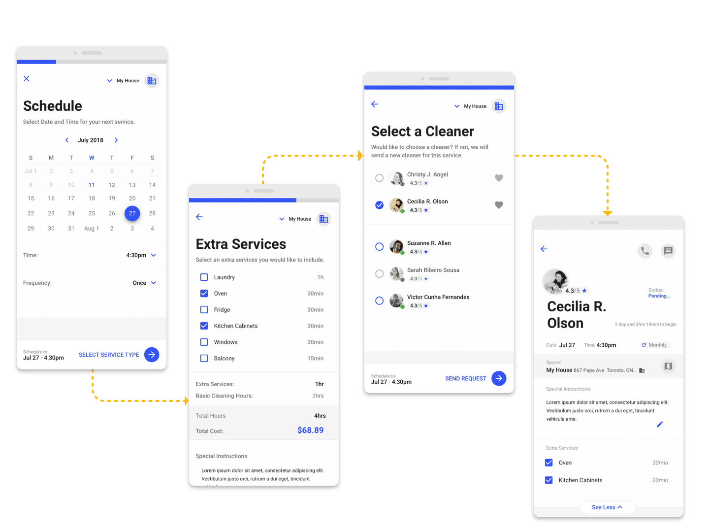 Skep UX wireframes