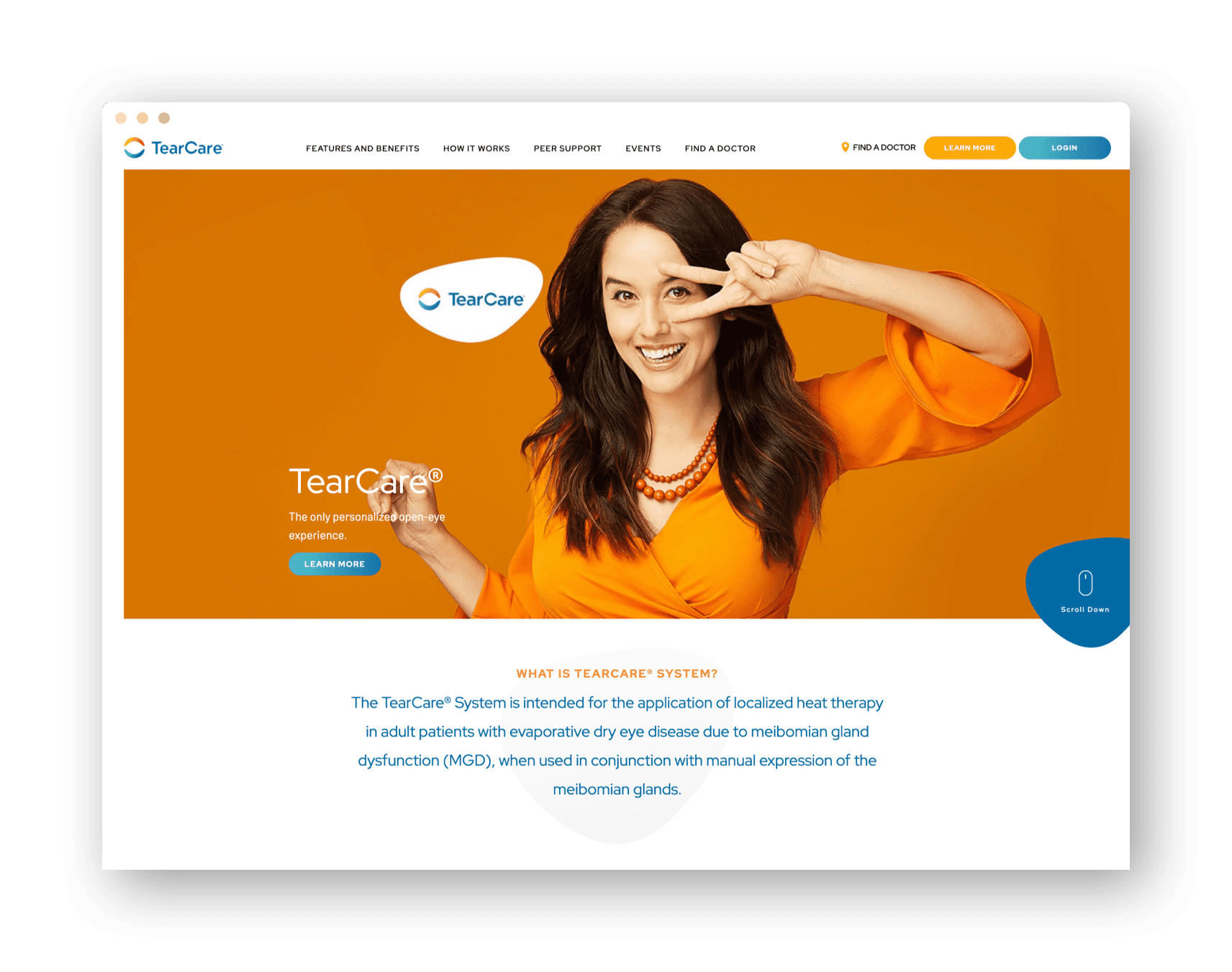 TearCare website homepage