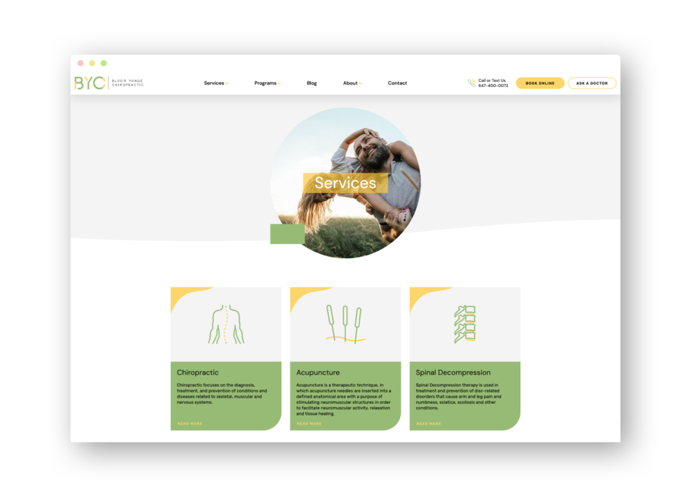BYC services page