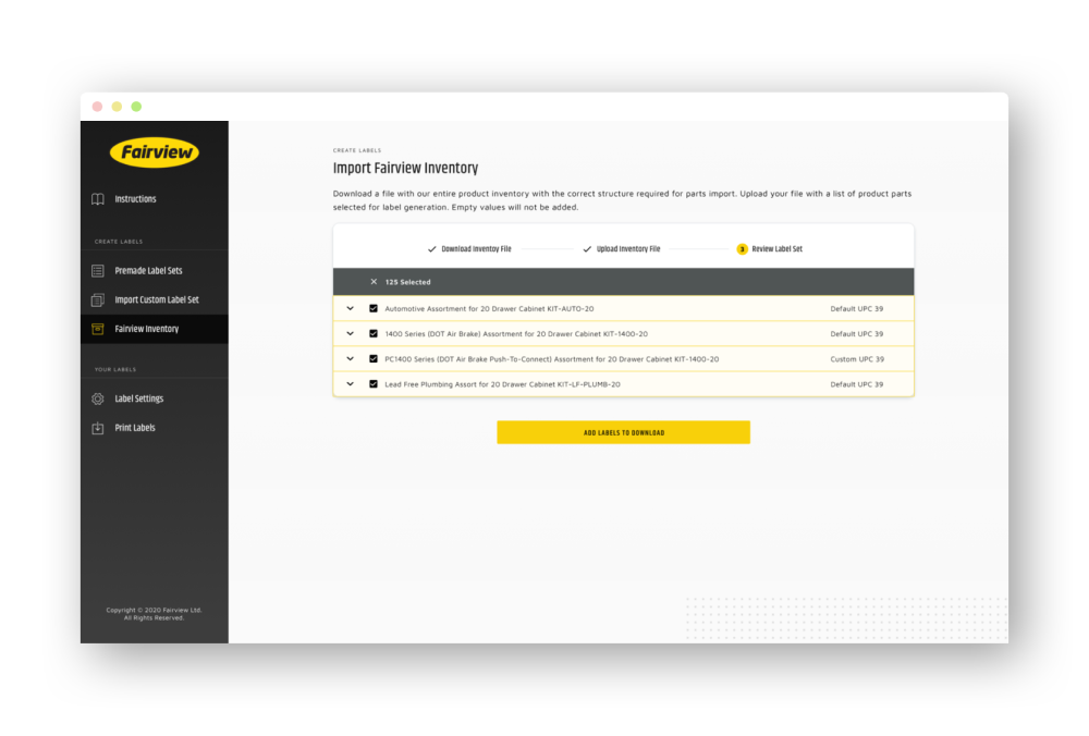 Importing product inventory file