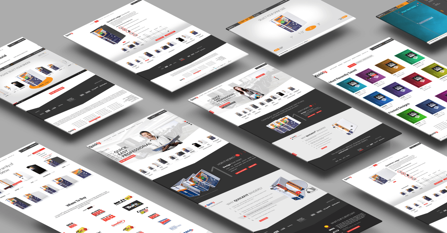 Multiple QuickFit website screens