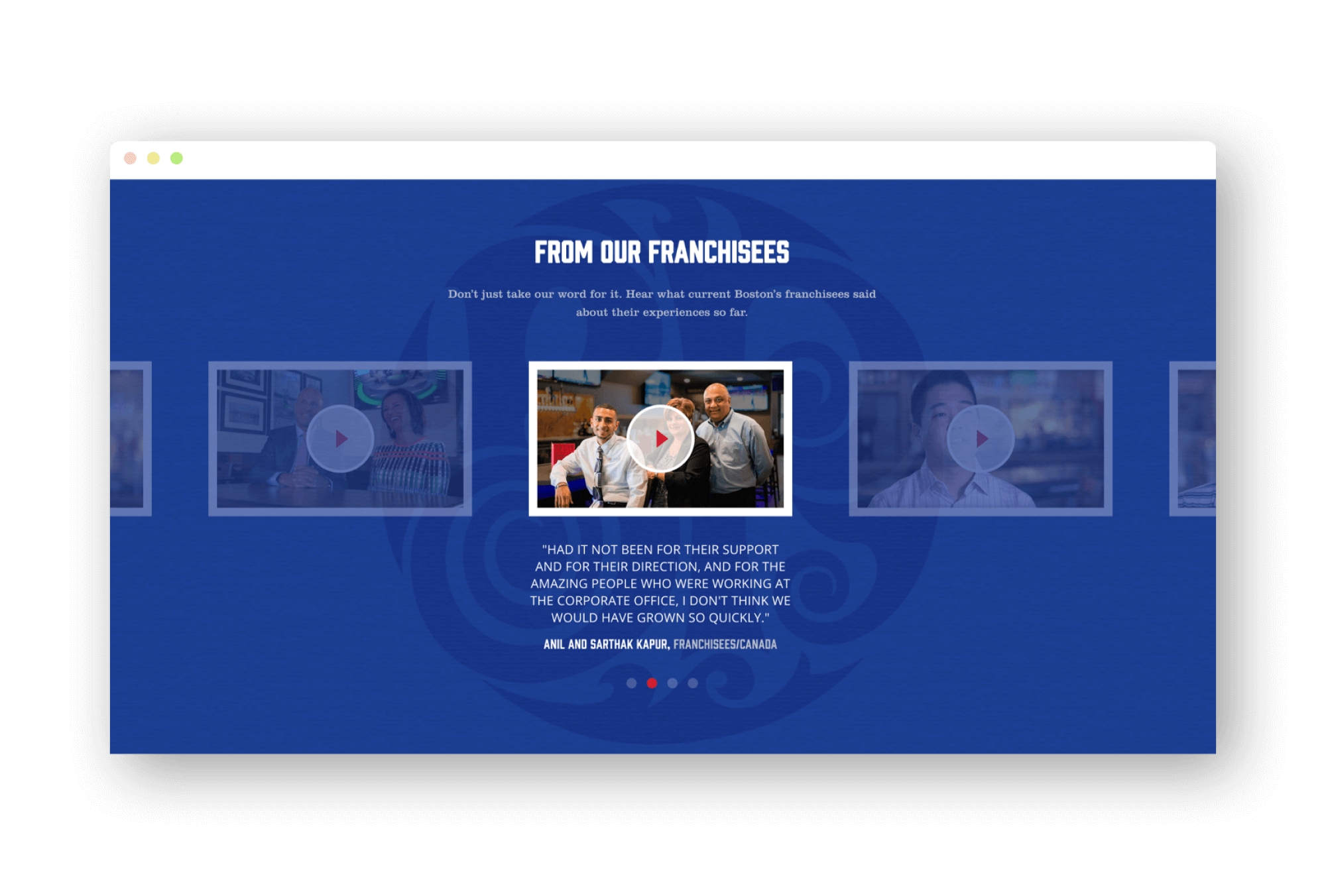 Franchisee video testimonials