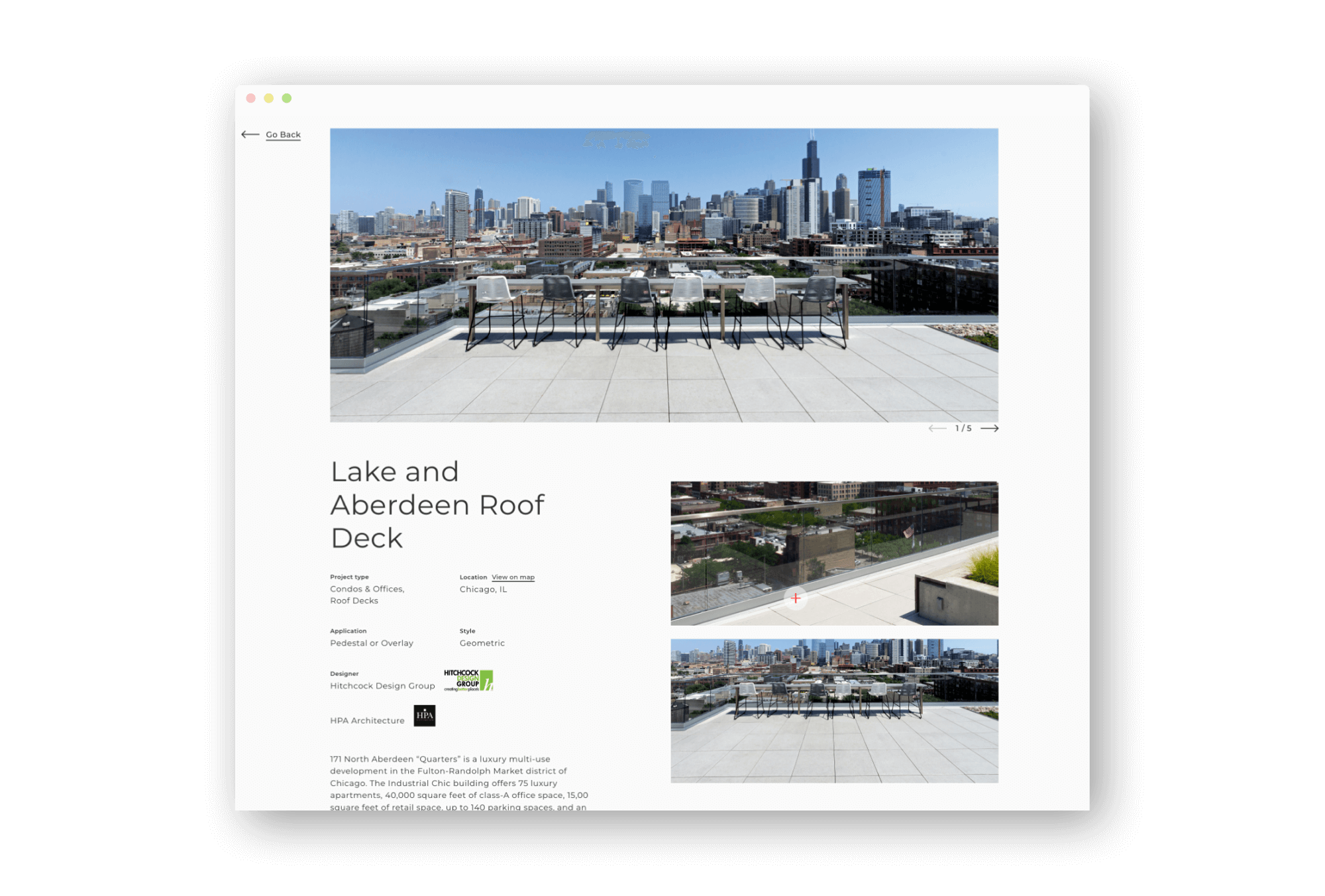 Project portfolio section