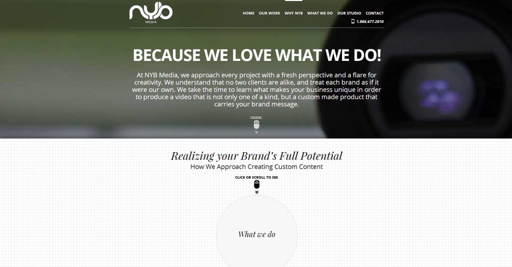 Screenshot of NYB website showing typography