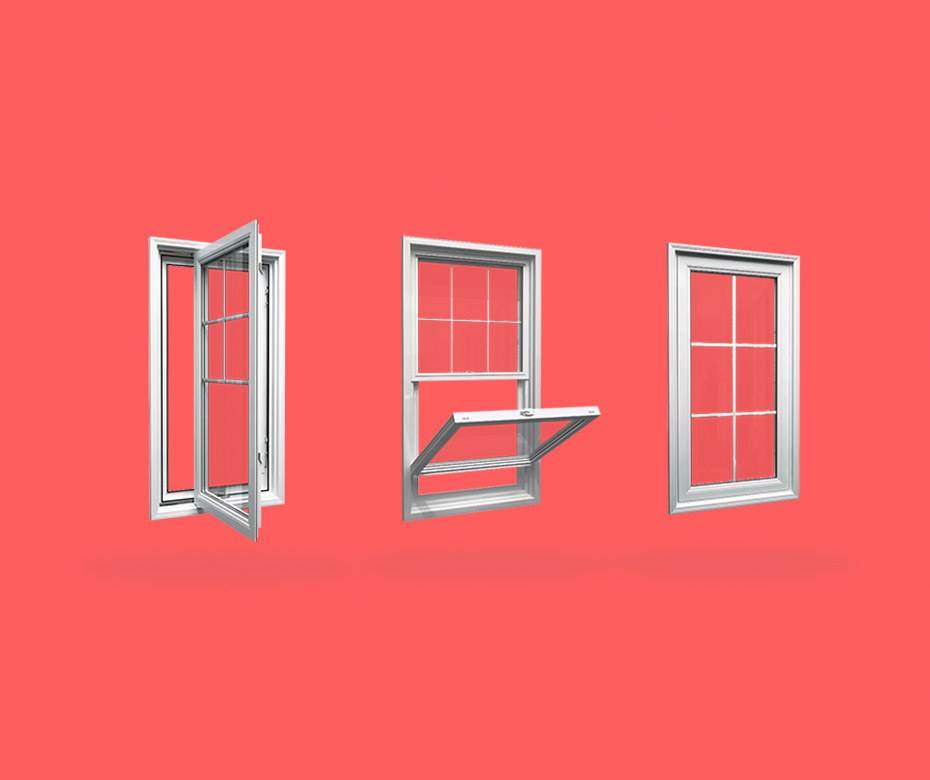 3 windows rendered in 3d
